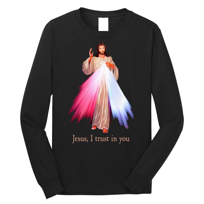 Divine Mercy Jesus I Trust In You Long Sleeve Shirt