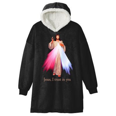 Divine Mercy Jesus I Trust In You Hooded Wearable Blanket