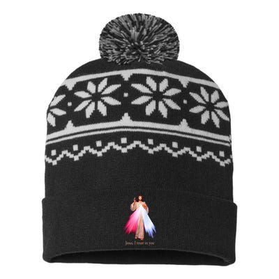 Divine Mercy Jesus I Trust In You USA-Made Snowflake Beanie