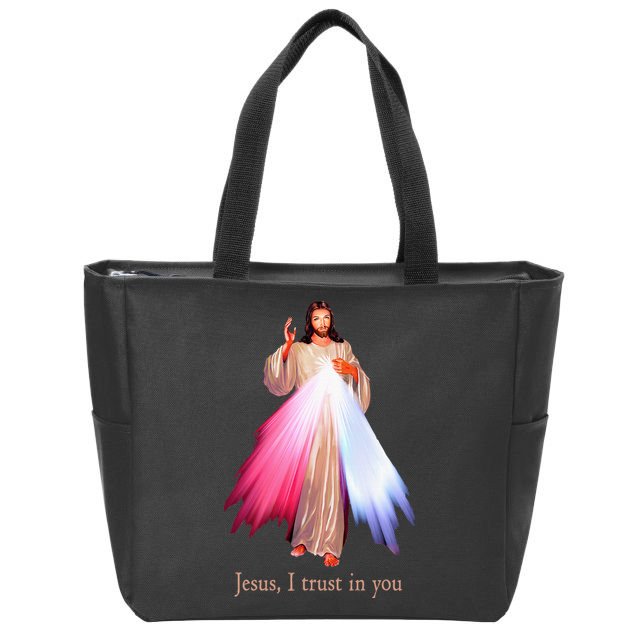 Divine Mercy Jesus I Trust In You Zip Tote Bag
