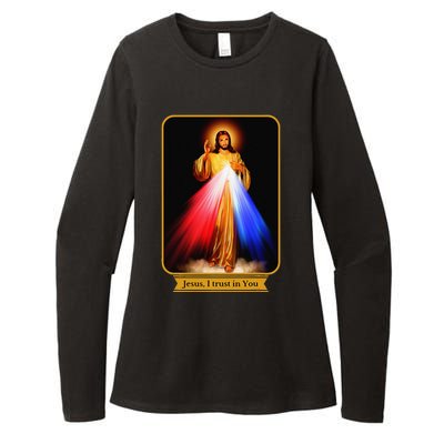 Divine Mercy Jesus I Trust In You Catholic Womens CVC Long Sleeve Shirt