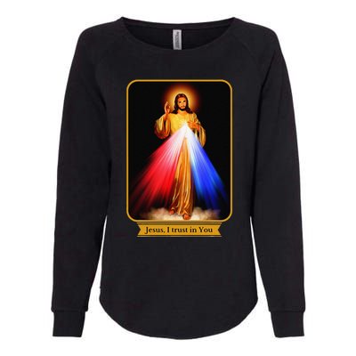 Divine Mercy Jesus I Trust In You Catholic Womens California Wash Sweatshirt