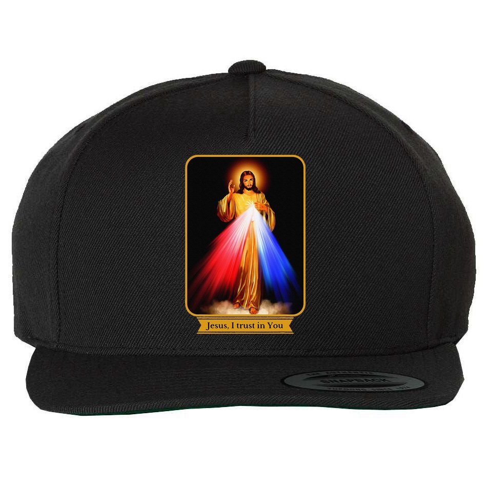 Divine Mercy Jesus I Trust In You Catholic Wool Snapback Cap