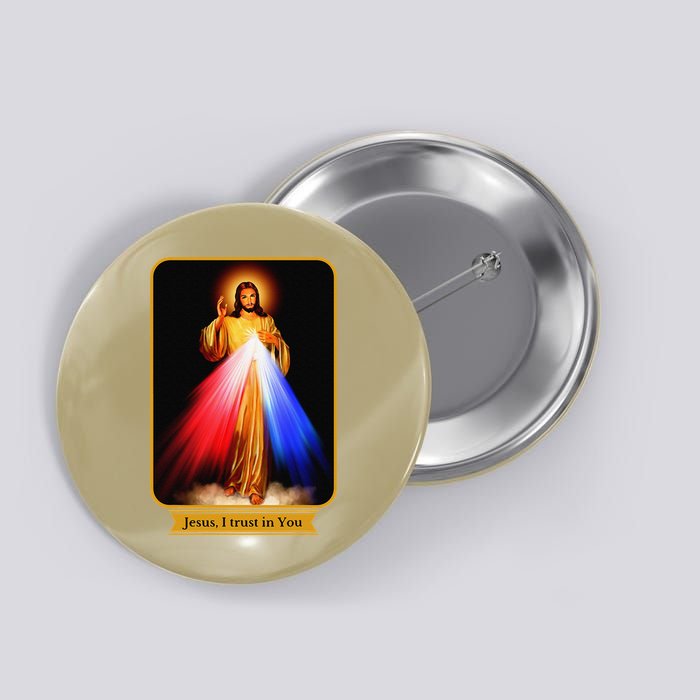 Divine Mercy Jesus I Trust In You Catholic Button