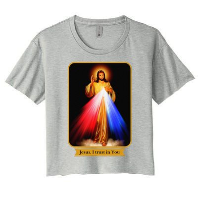 Divine Mercy Jesus I Trust In You Catholic Women's Crop Top Tee