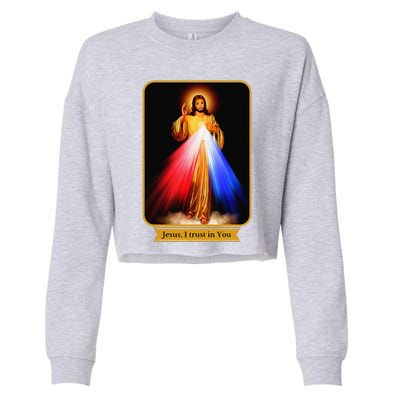 Divine Mercy Jesus I Trust In You Catholic Cropped Pullover Crew