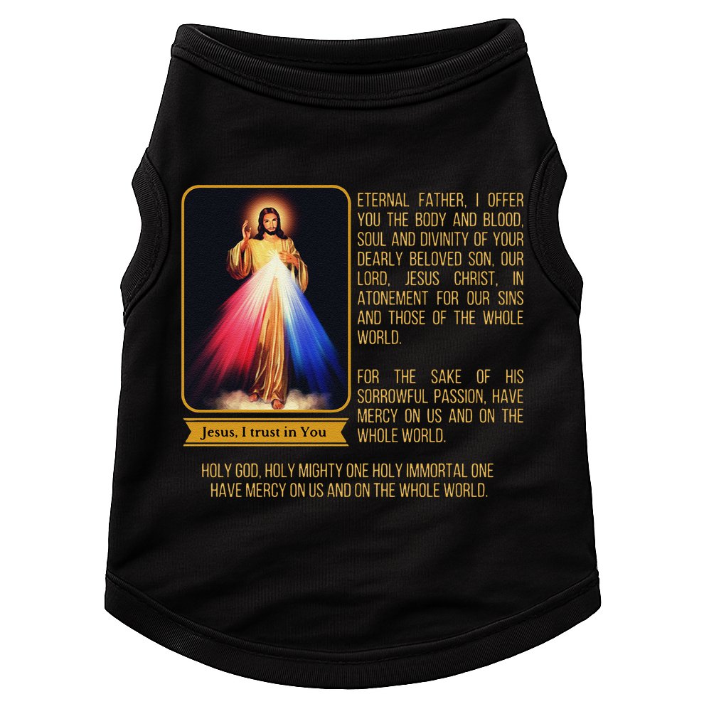 Divine Mercy Jesus Image Chaplet Novena Prayer Catholic Doggie Tank