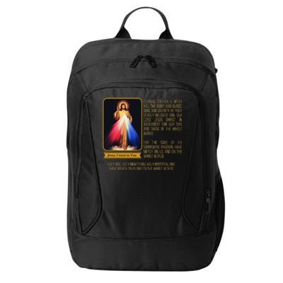 Divine Mercy Jesus Image Chaplet Novena Prayer Catholic City Backpack