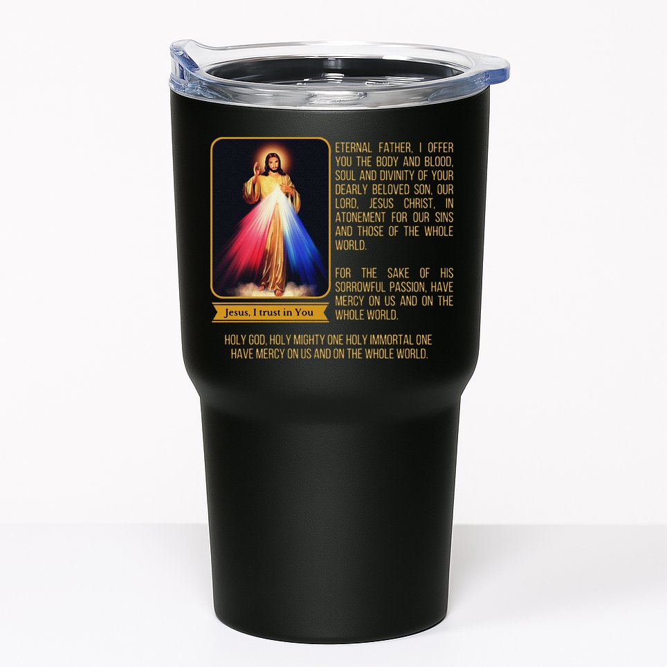 Divine Mercy Jesus Image Chaplet Novena Prayer Catholic Tumbler