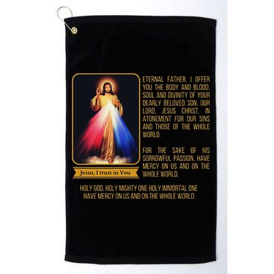 Divine Mercy Jesus Image Chaplet Novena Prayer Catholic Golf Towel