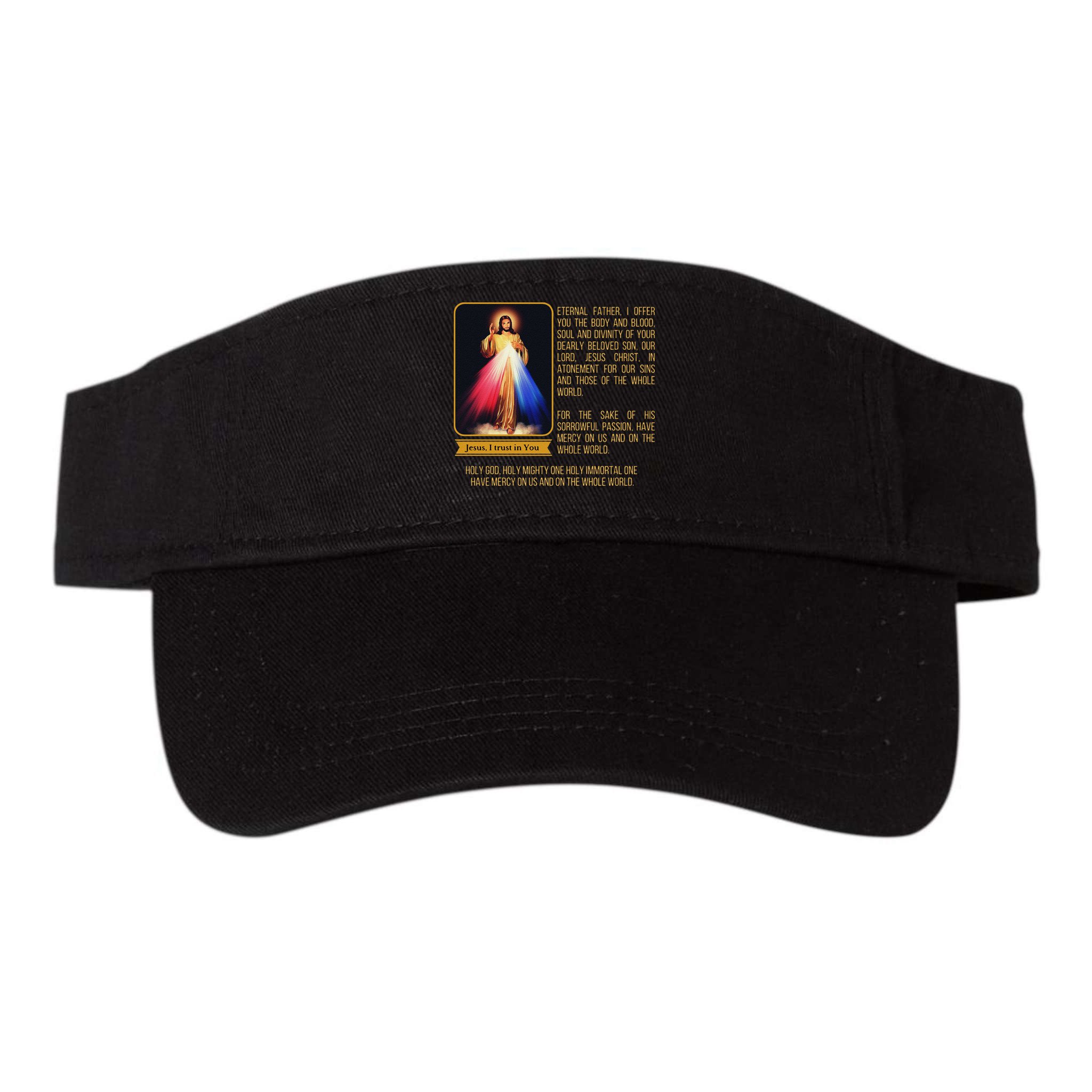 Divine Mercy Jesus Image Chaplet Novena Prayer Catholic Visor