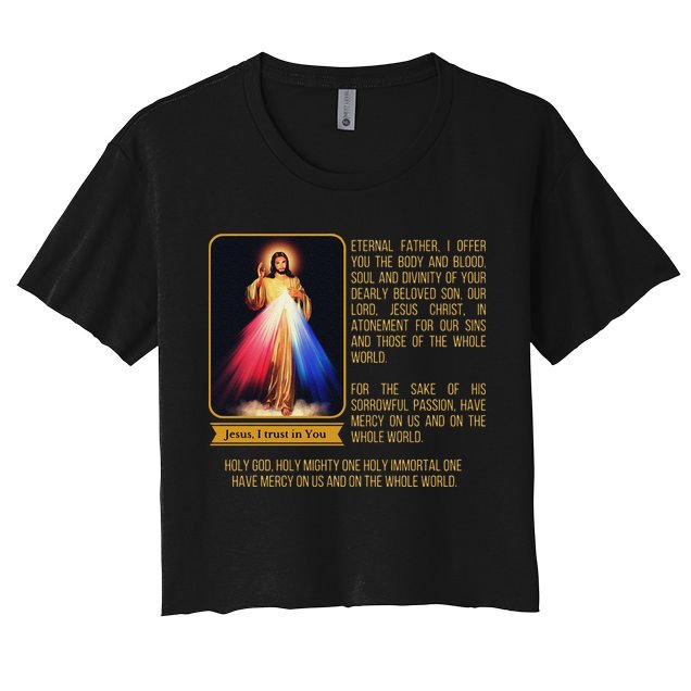 Divine Mercy Jesus Image Chaplet Novena Prayer Catholic Crop Top