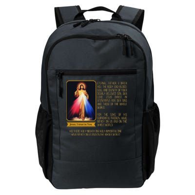 Divine Mercy Jesus Image Chaplet Novena Prayer Catholic Daily Commute Backpack