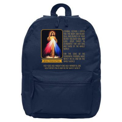 Divine Mercy Jesus Image Chaplet Novena Prayer Catholic 16 in Basic Backpack