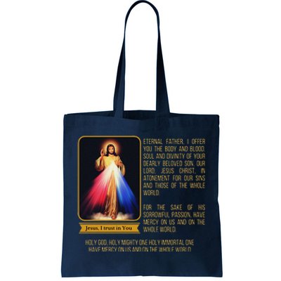 Divine Mercy Jesus Image Chaplet Novena Prayer Catholic Tote Bag