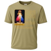 Divine Mercy Jesus Image Chaplet Novena Prayer Catholic Cooling Performance Crew T-Shirt
