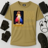 Divine Mercy Jesus Image Chaplet Novena Prayer Catholic Cooling Performance Crew T-Shirt