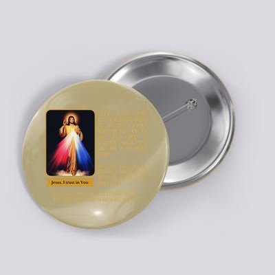 Divine Mercy Jesus Image Chaplet Novena Prayer Catholic Button