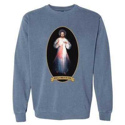 Divine Mercy, Jesus I Trust In You Garment-Dyed Sweatshirt