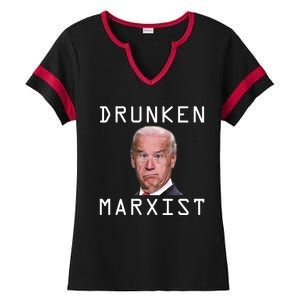 Drunken Marxist Joe Biden Ladies Halftime Notch Neck Tee