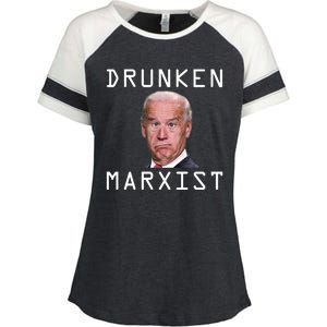 Drunken Marxist Joe Biden Enza Ladies Jersey Colorblock Tee