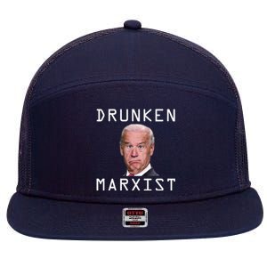 Drunken Marxist Joe Biden 7 Panel Mesh Trucker Snapback Hat