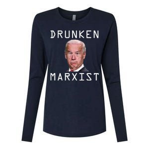 Drunken Marxist Joe Biden Womens Cotton Relaxed Long Sleeve T-Shirt