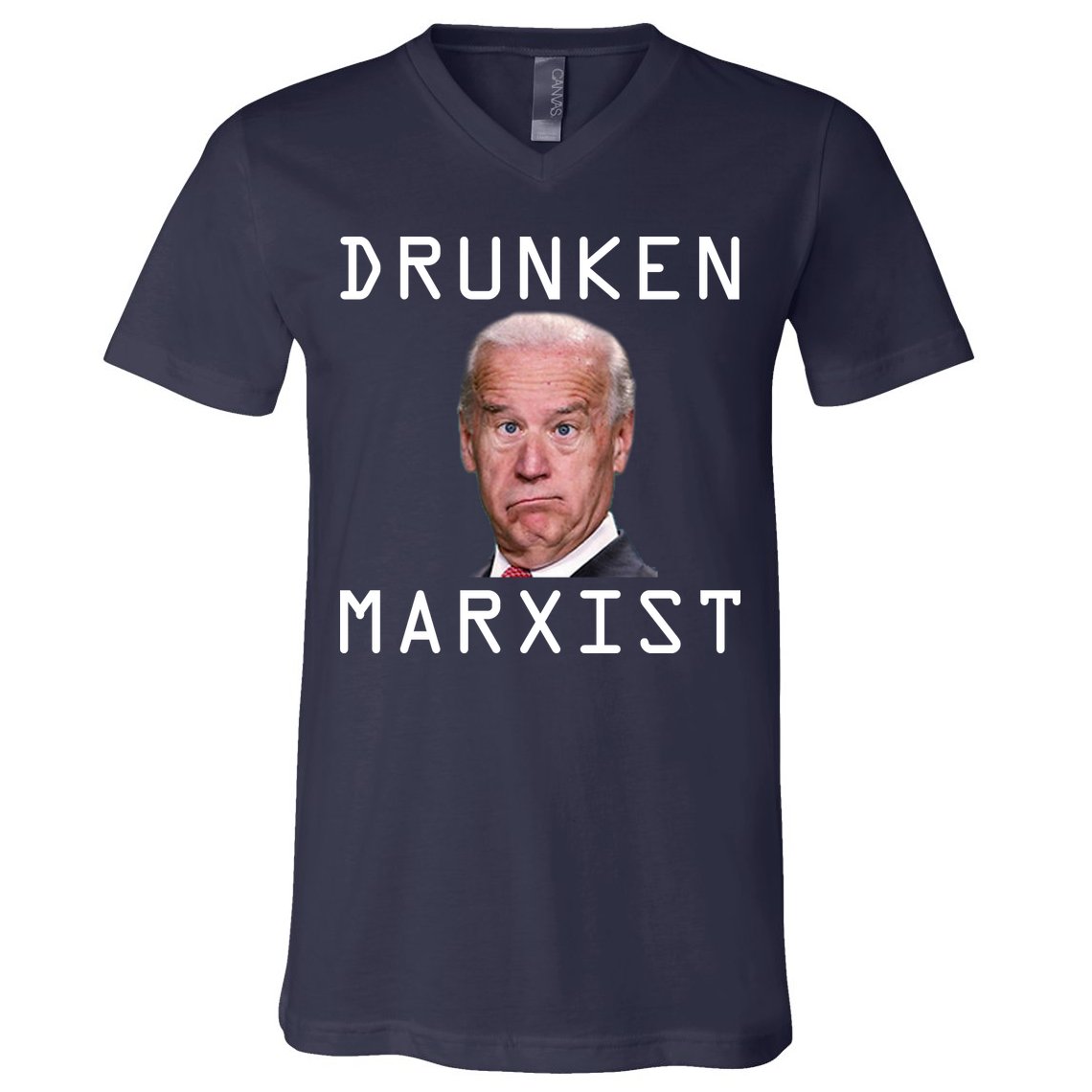 Drunken Marxist Joe Biden V-Neck T-Shirt