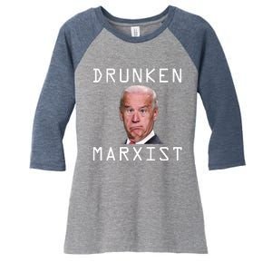 Drunken Marxist Joe Biden Women's Tri-Blend 3/4-Sleeve Raglan Shirt