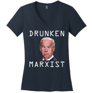 Drunken Marxist Joe Biden Women's V-Neck T-Shirt