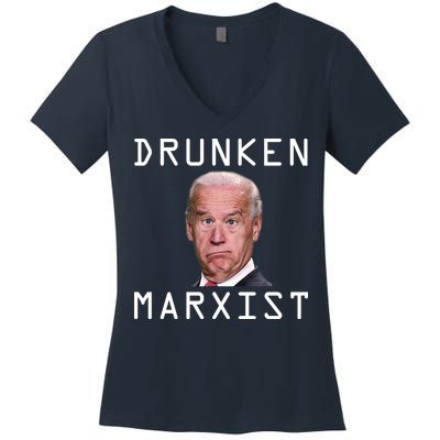 Drunken Marxist Joe Biden Women's V-Neck T-Shirt
