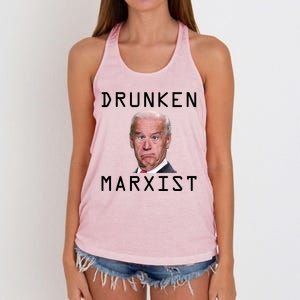 Drunken Marxist Joe Biden Women's Knotted Racerback Tank