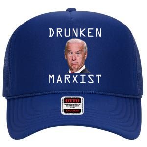 Drunken Marxist Joe Biden High Crown Mesh Back Trucker Hat