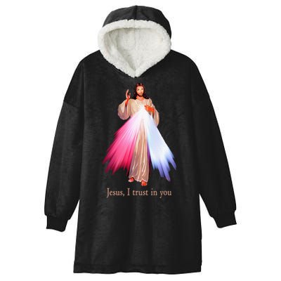 Divine Mercy Jesus I Trust In You Hooded Wearable Blanket