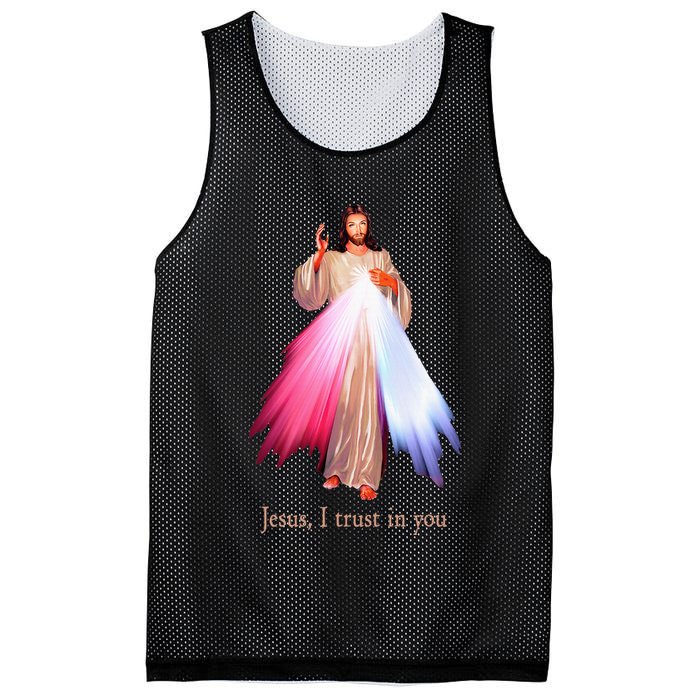 Divine Mercy Jesus I Trust In You Mesh Reversible Basketball Jersey Tank