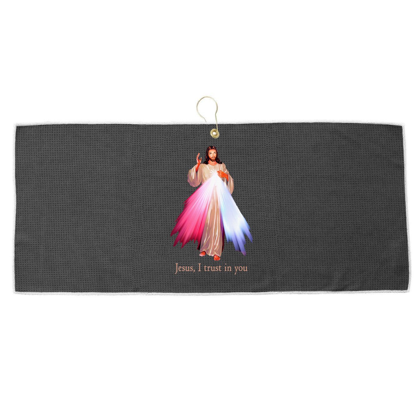 Divine Mercy Jesus I Trust In You Large Microfiber Waffle Golf Towel