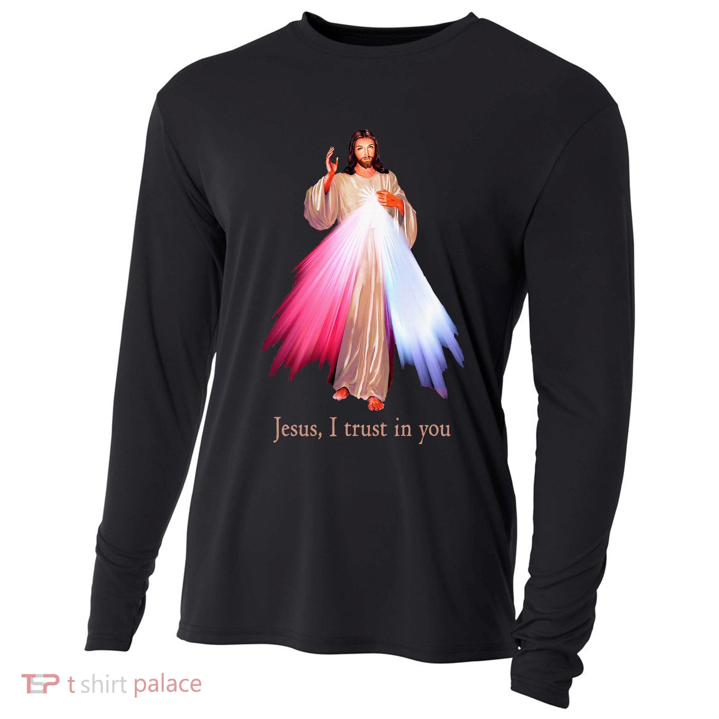 Divine Mercy Jesus I Trust In You Cooling Performance Long Sleeve Crew