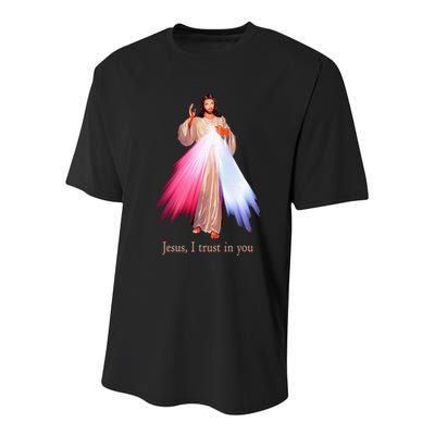 Divine Mercy Jesus I Trust In You Youth Performance Sprint T-Shirt