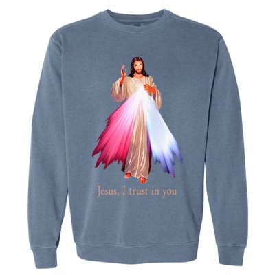 Divine Mercy Jesus I Trust In You Garment-Dyed Sweatshirt
