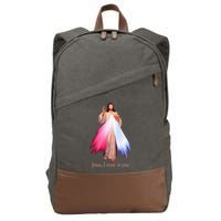 Divine Mercy Jesus I Trust In You Cotton Canvas Backpack