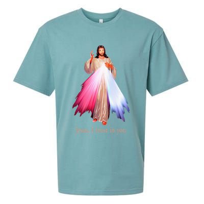 Divine Mercy Jesus I Trust In You Sueded Cloud Jersey T-Shirt