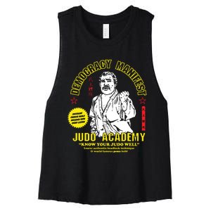 Democracy Manifest Judo Academy Funny Democracy Manifest Women's Racerback Cropped Tank