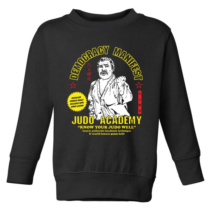 Democracy Manifest Judo Academy Funny Democracy Manifest Toddler Sweatshirt