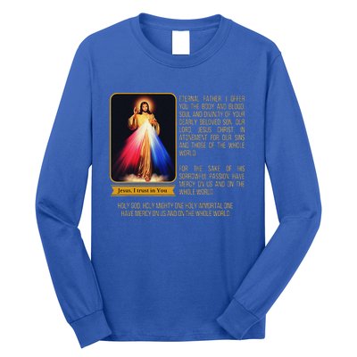 Divine Mercy Jesus Image Chaplet Novena Prayer Catholic Long Sleeve Shirt