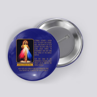 Divine Mercy Jesus Image Chaplet Novena Prayer Catholic Button