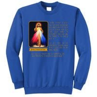 Divine Mercy Jesus Image Chaplet Novena Prayer Catholic Tall Sweatshirt