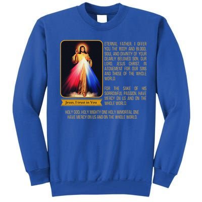 Divine Mercy Jesus Image Chaplet Novena Prayer Catholic Tall Sweatshirt