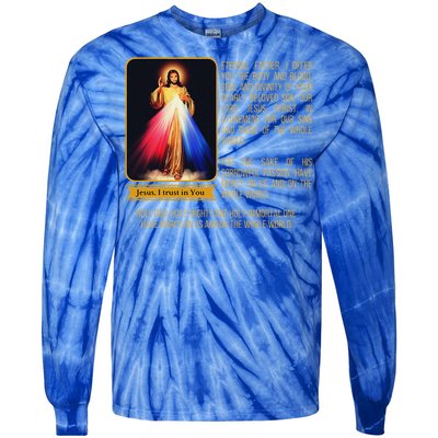 Divine Mercy Jesus Image Chaplet Novena Prayer Catholic Tie-Dye Long Sleeve Shirt