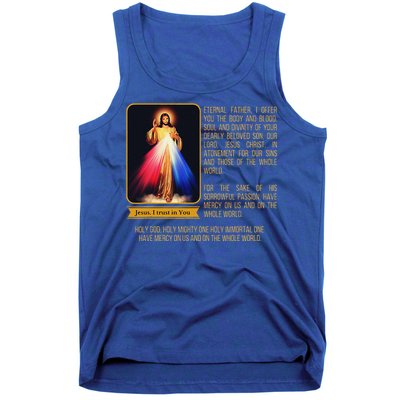 Divine Mercy Jesus Image Chaplet Novena Prayer Catholic Tank Top