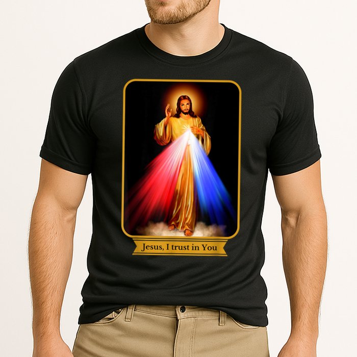 Divine Mercy Jesus I Trust In You Catholic Cooling Performance Crew T-Shirt